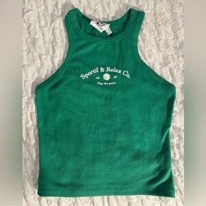 Princess Polly Sportif Green Tank Top